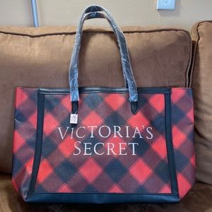 Tote bag, New VICTORIA SECRET , striped red , size large